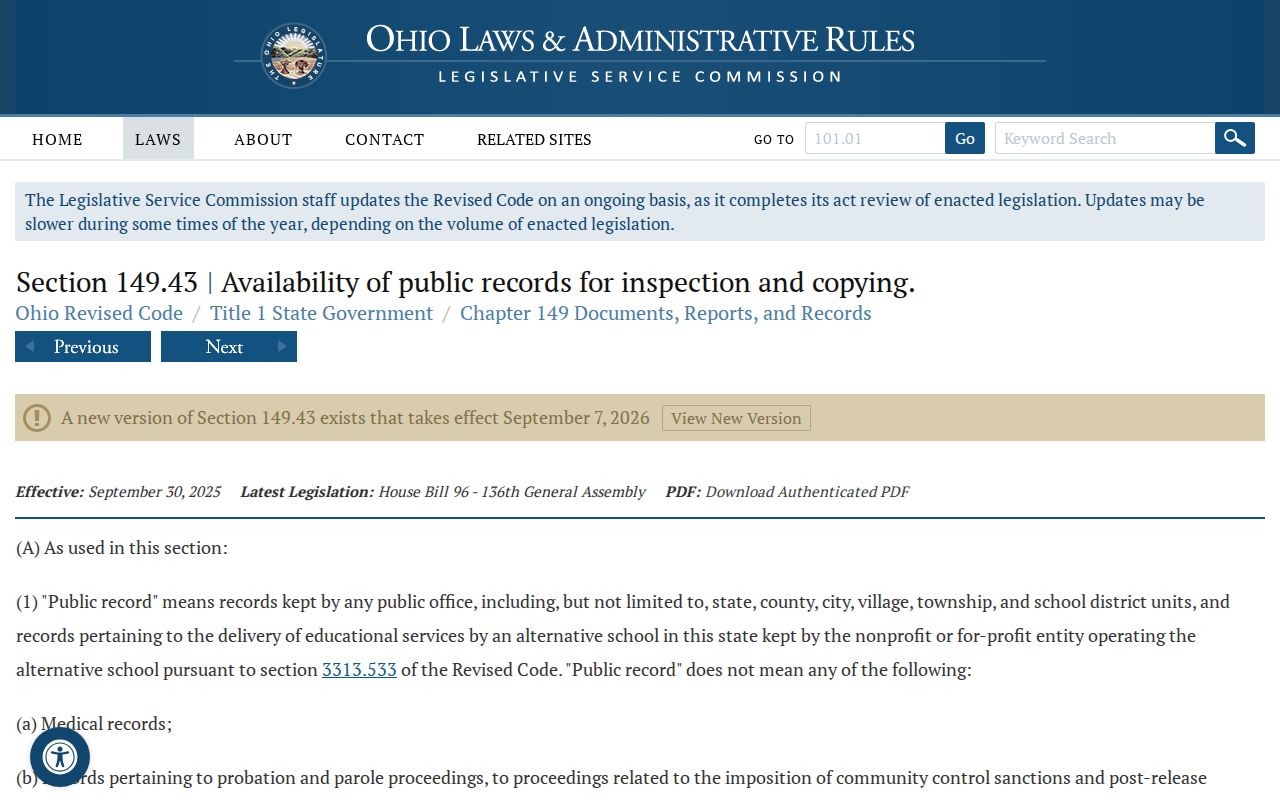 Warren County court records Ohio Public Records Act source