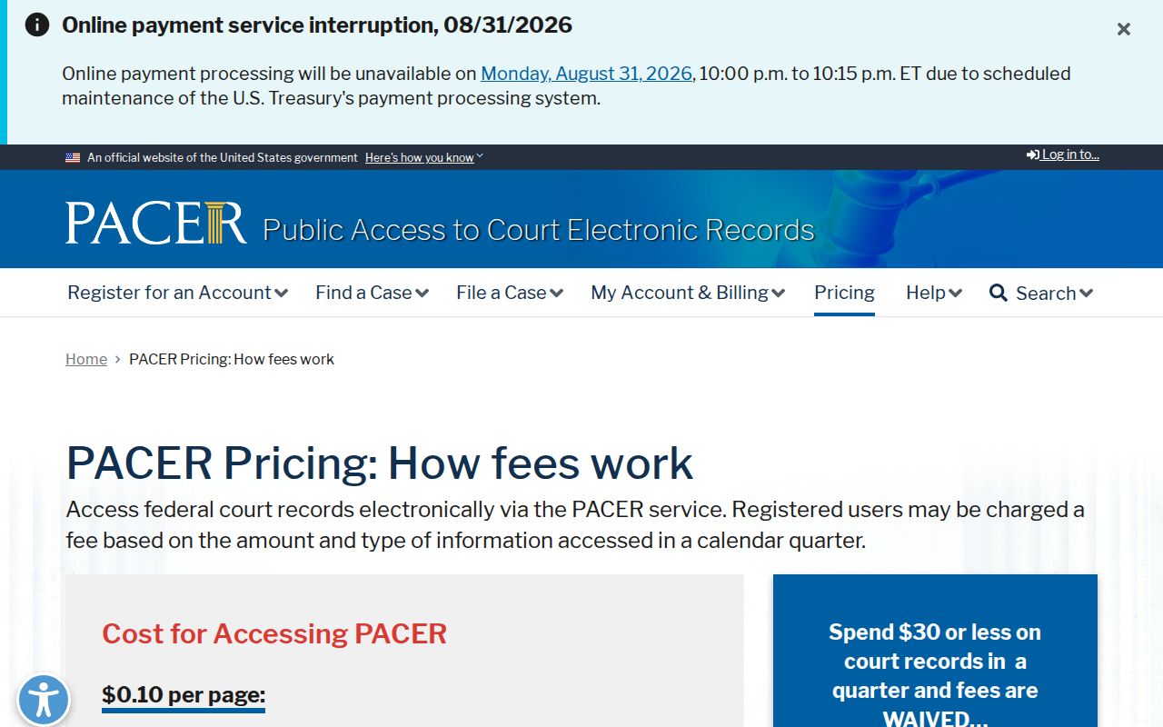 Warren County court docket federal PACER access distinction