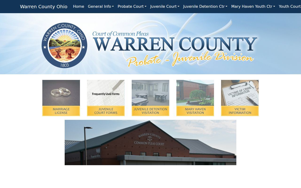 Warren County court calendar Probate and Juvenile court source