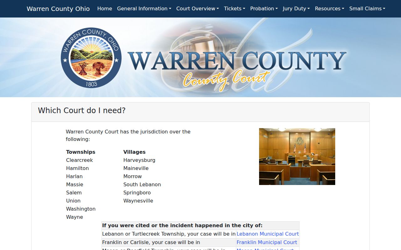 Warren County court docket routing guidance